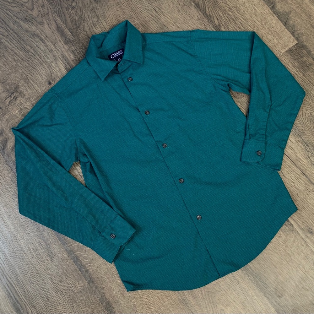 Chaps Emerald Green & Black Long Sleeve Shirt